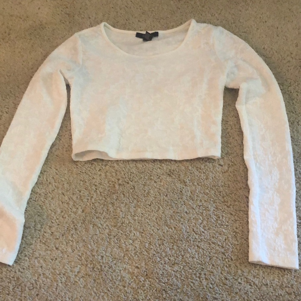 White Patterned Crop Top